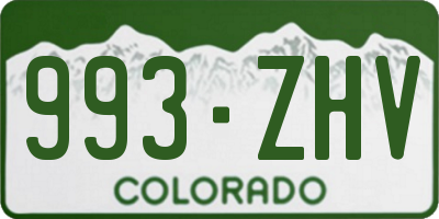 CO license plate 993ZHV