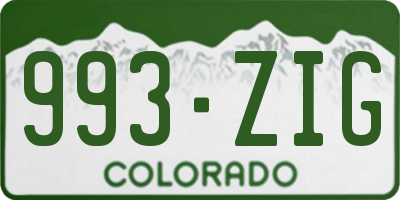 CO license plate 993ZIG