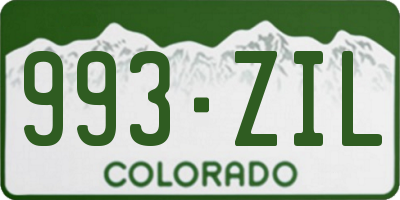 CO license plate 993ZIL