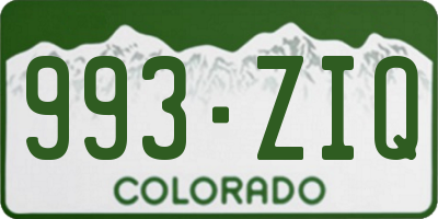CO license plate 993ZIQ