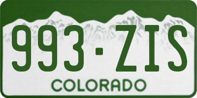 CO license plate 993ZIS
