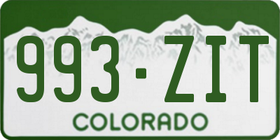 CO license plate 993ZIT
