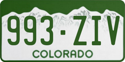 CO license plate 993ZIV