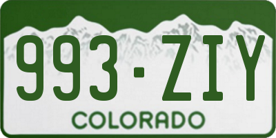 CO license plate 993ZIY