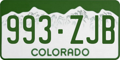 CO license plate 993ZJB