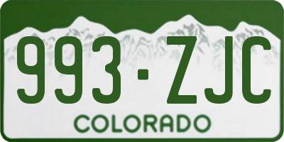 CO license plate 993ZJC