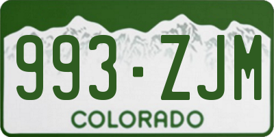 CO license plate 993ZJM