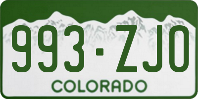 CO license plate 993ZJO