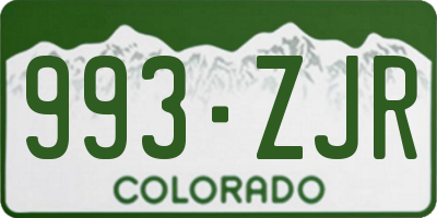 CO license plate 993ZJR