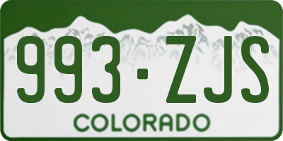CO license plate 993ZJS