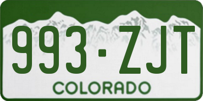CO license plate 993ZJT