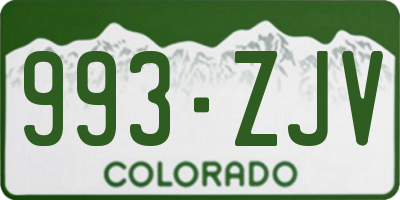 CO license plate 993ZJV