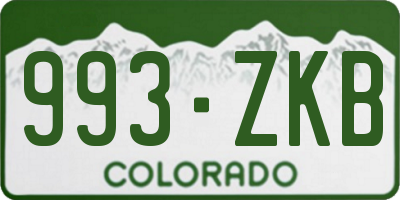 CO license plate 993ZKB
