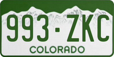 CO license plate 993ZKC
