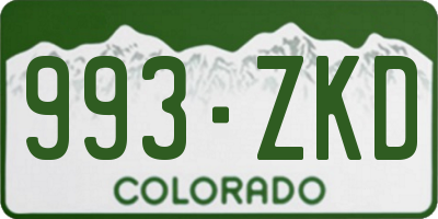 CO license plate 993ZKD