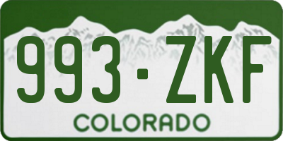 CO license plate 993ZKF