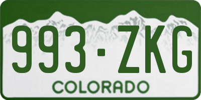 CO license plate 993ZKG