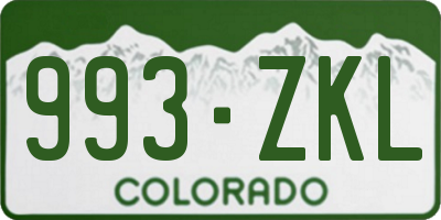 CO license plate 993ZKL