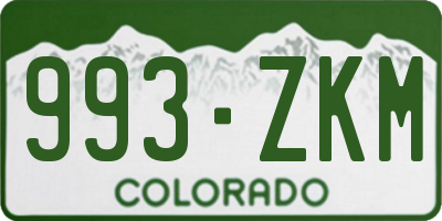 CO license plate 993ZKM