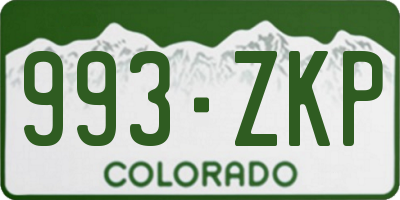 CO license plate 993ZKP