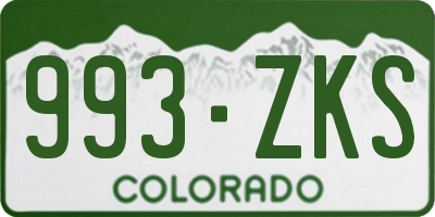 CO license plate 993ZKS