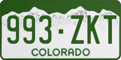 CO license plate 993ZKT