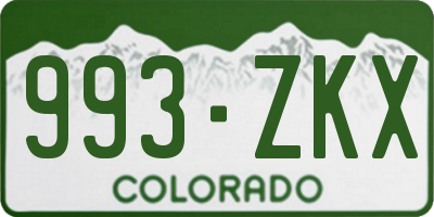 CO license plate 993ZKX