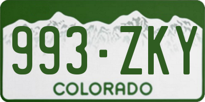 CO license plate 993ZKY