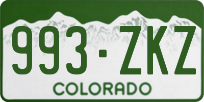CO license plate 993ZKZ