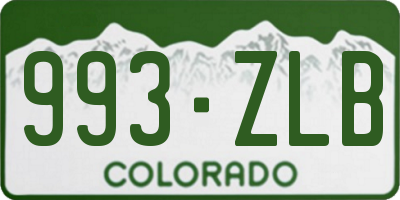 CO license plate 993ZLB