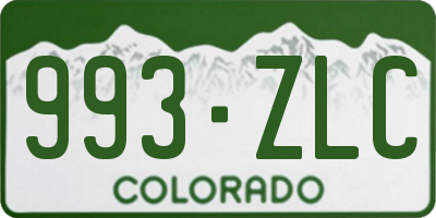CO license plate 993ZLC