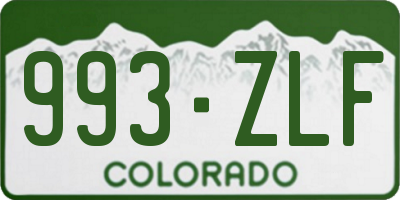 CO license plate 993ZLF
