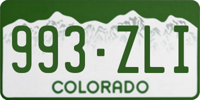 CO license plate 993ZLI