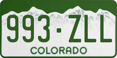 CO license plate 993ZLL