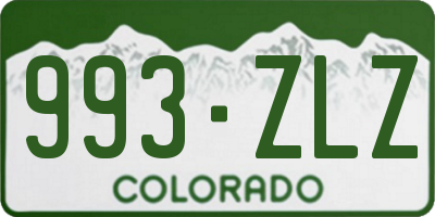 CO license plate 993ZLZ