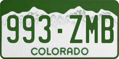 CO license plate 993ZMB