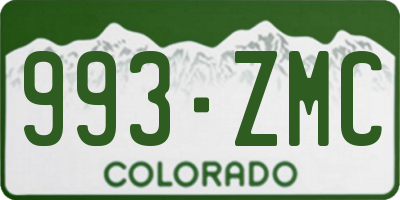 CO license plate 993ZMC
