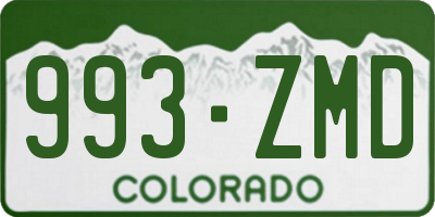 CO license plate 993ZMD