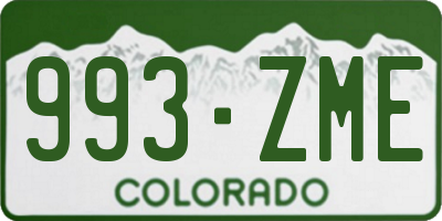 CO license plate 993ZME