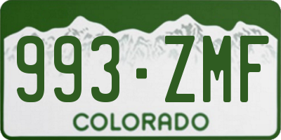 CO license plate 993ZMF
