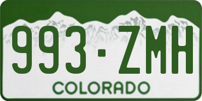 CO license plate 993ZMH