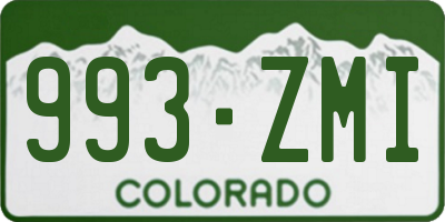 CO license plate 993ZMI