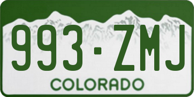 CO license plate 993ZMJ