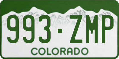 CO license plate 993ZMP