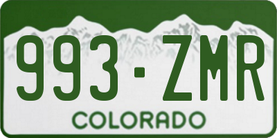 CO license plate 993ZMR