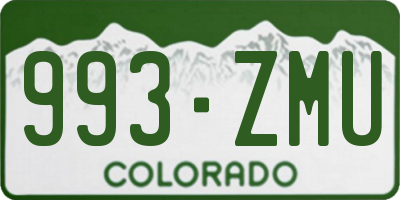 CO license plate 993ZMU