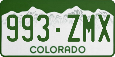 CO license plate 993ZMX