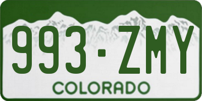 CO license plate 993ZMY
