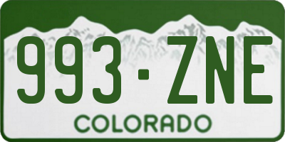 CO license plate 993ZNE