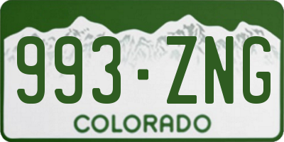 CO license plate 993ZNG